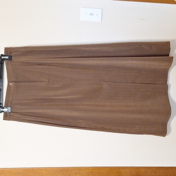 Vintage Michael Phillips size 12 P Brown Herringbone A-line skirt 80s - Picture 2 of 5